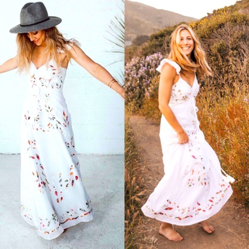 NWT Anthropologie Farm Rio Quintana Embroidered Patchwork Maxi Dress